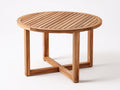 Mesas de jardín de madera 120x120x75 cm - marrón natural - diseño redondo moderno