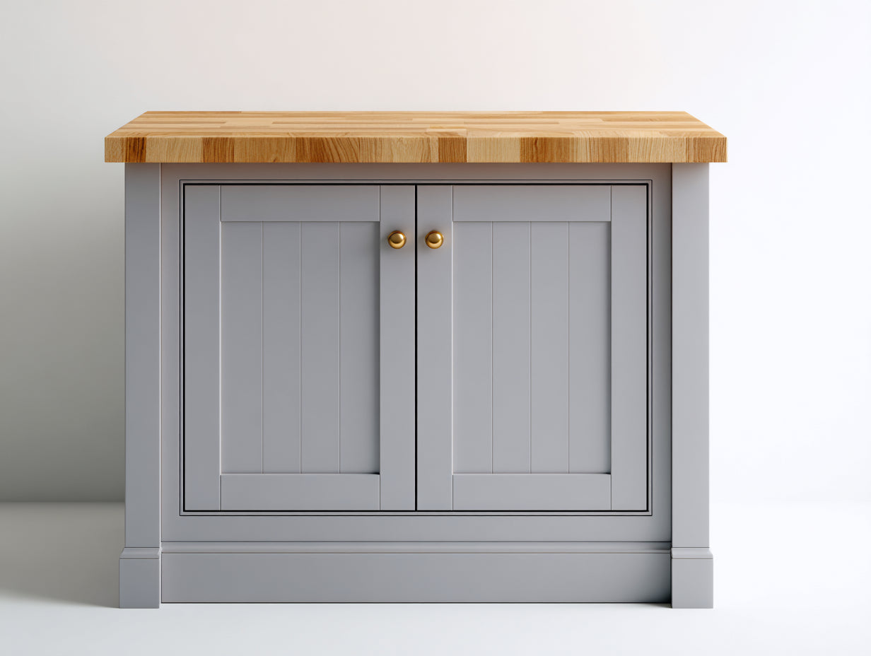 Aparadores de madera con 2 puertas 100x45x90 cm - gris y madera natural - diseño compacto para comedor salón y recibidor