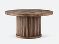 Mesas de jardín de madera 150x150x75 cm - marrón oscuro - diseño redondo moderno
