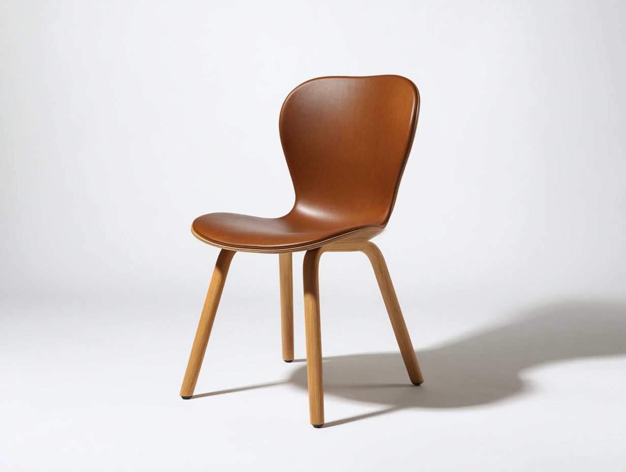 Sillas de comedor madera 55x60x85 cm color marrón con asiento tapizado y diseño moderno
