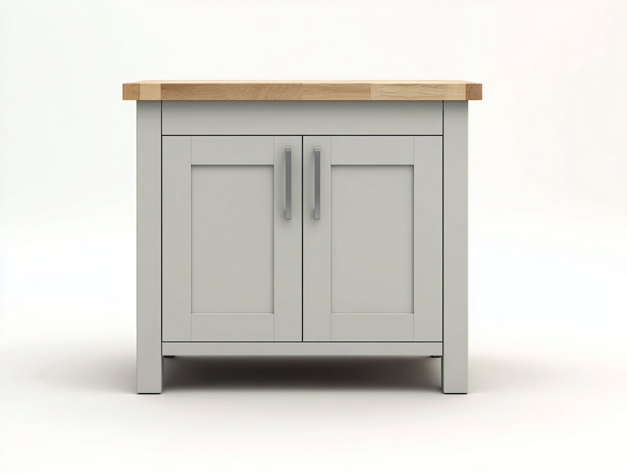 Aparadores 100 x 40 x 85 cm madera blanco con acabado natural y dos puertas - diseño moderno