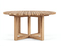 Mesas de jardín redondas de madera 120x120x75 cm - madera natural - base cruzada de diseño rústico