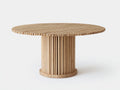 Mesas de jardín de madera natural redonda 140 x 140 x 75 cm - Diseño moderno para exteriores